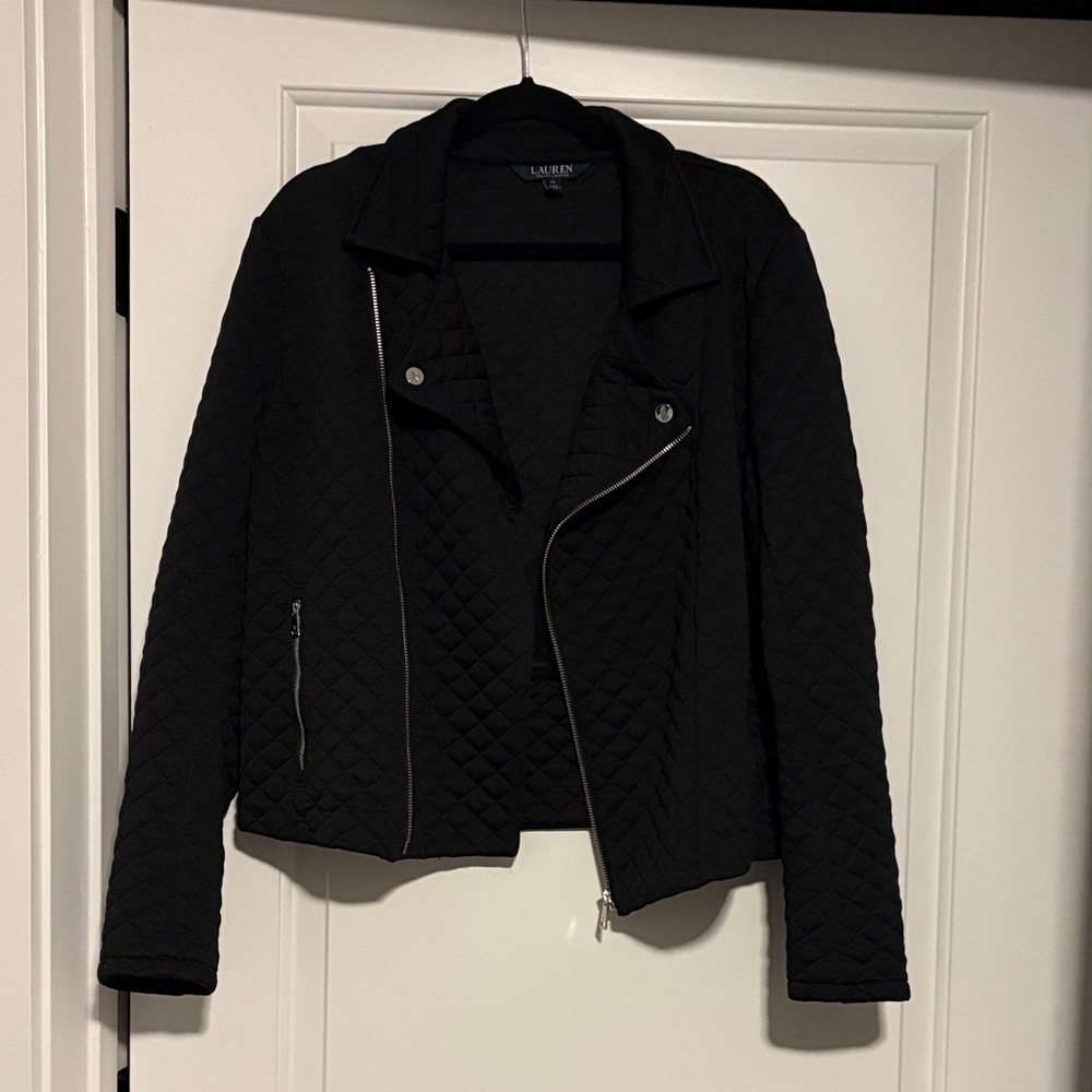 Ralph Lauren Black Quilted Women's Moto Jacket